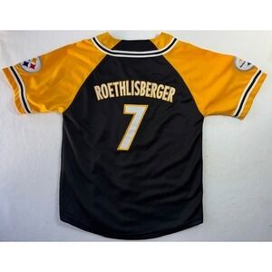 Pittsburgh Steelers Baseball Jersey NFL‎ Reebok Mens LRG Football Roethlisberger